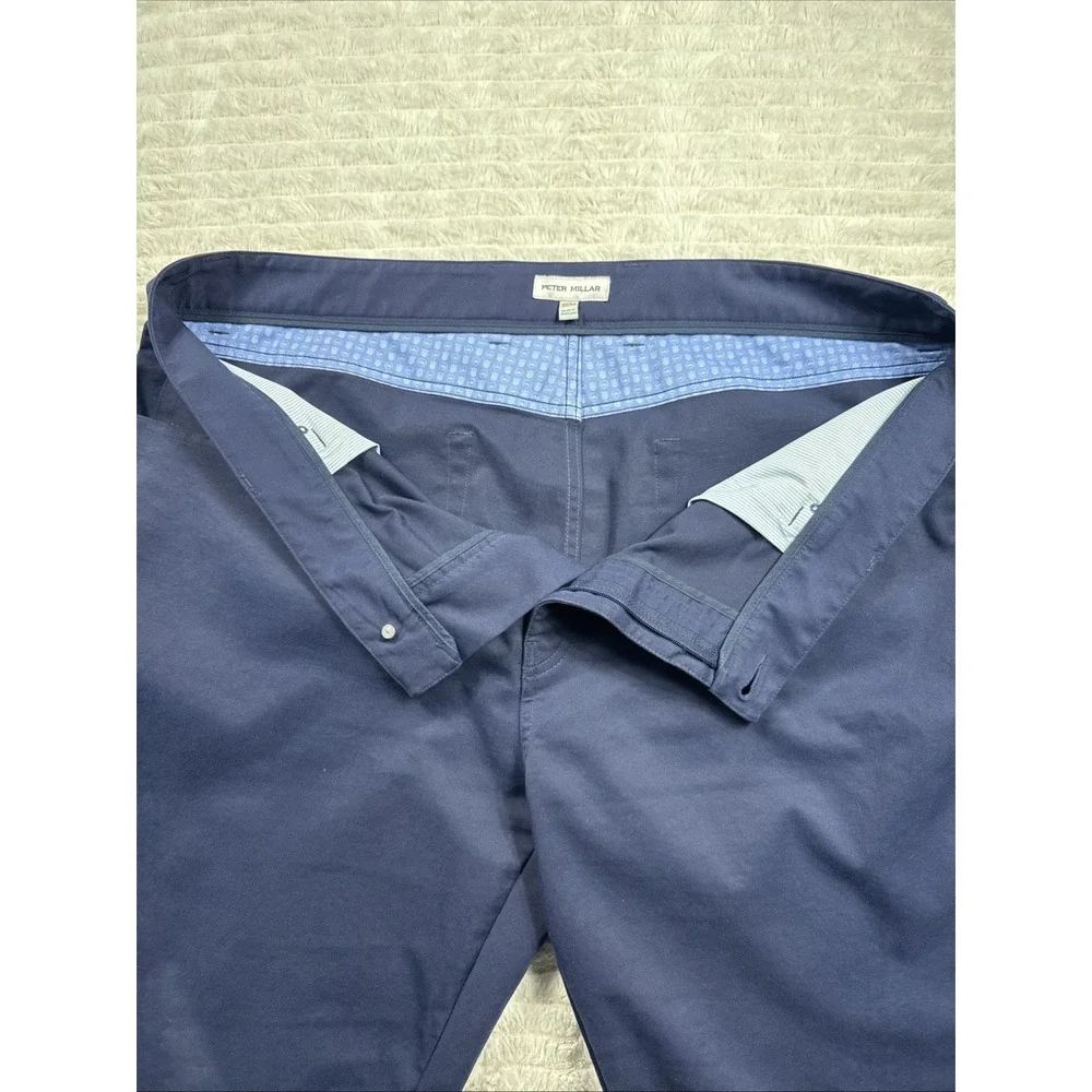 Peter Millar EB66 Mens Size 40x32 Golf Pants‎ Crown Sport Navy Blue EUC Comfy